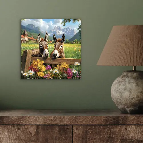 Ezels - Bloemen - Zomers aluminium wit klein -sfeer2