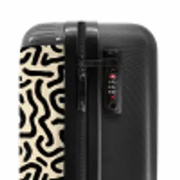 Abstract - Lijnen - Zwart NBS - Handbagage koffer - Volwassenen Unisex middel -slot
