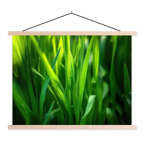 Grassprieten - Lichtinval - Groen textielposter latten blank klein -3d