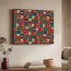 Bruin - Retro - Disco - Patroon Textielframe zwart klein 947 -sfeer3