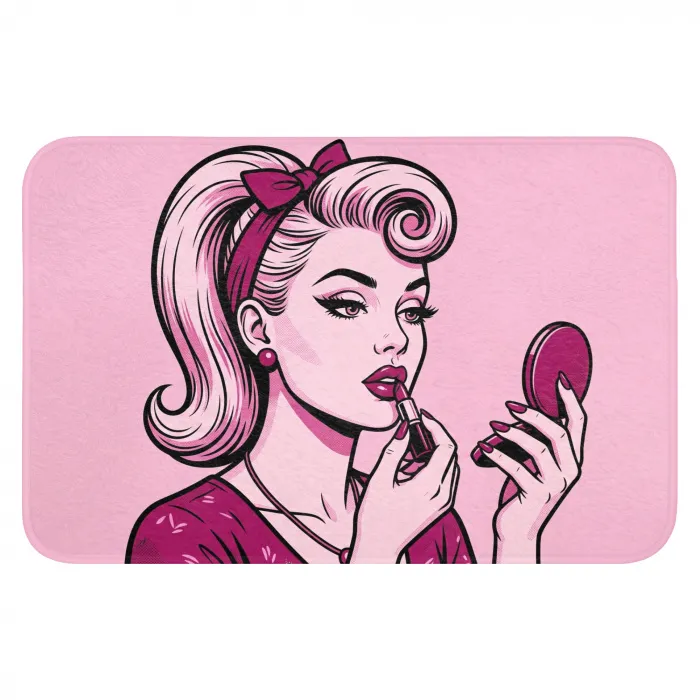 Vintage - Vrouw - Roze WCmat klein -3d
