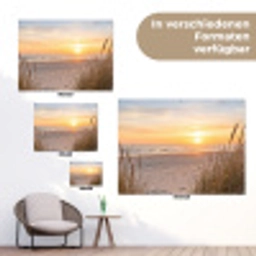 Zonsondergang - Duinen - Zee tuinposter los doek klein -Xsfeer9_DE