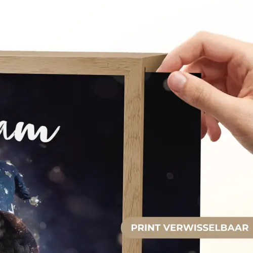 Meisje - Toveren - Sterren - Paars Light Box met batterij (Wandlamp kind) middel -USP_websiteprintNL