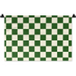 Schaakbord - Patroon - Groen Wandkleed katoen klein 269 -zz3d