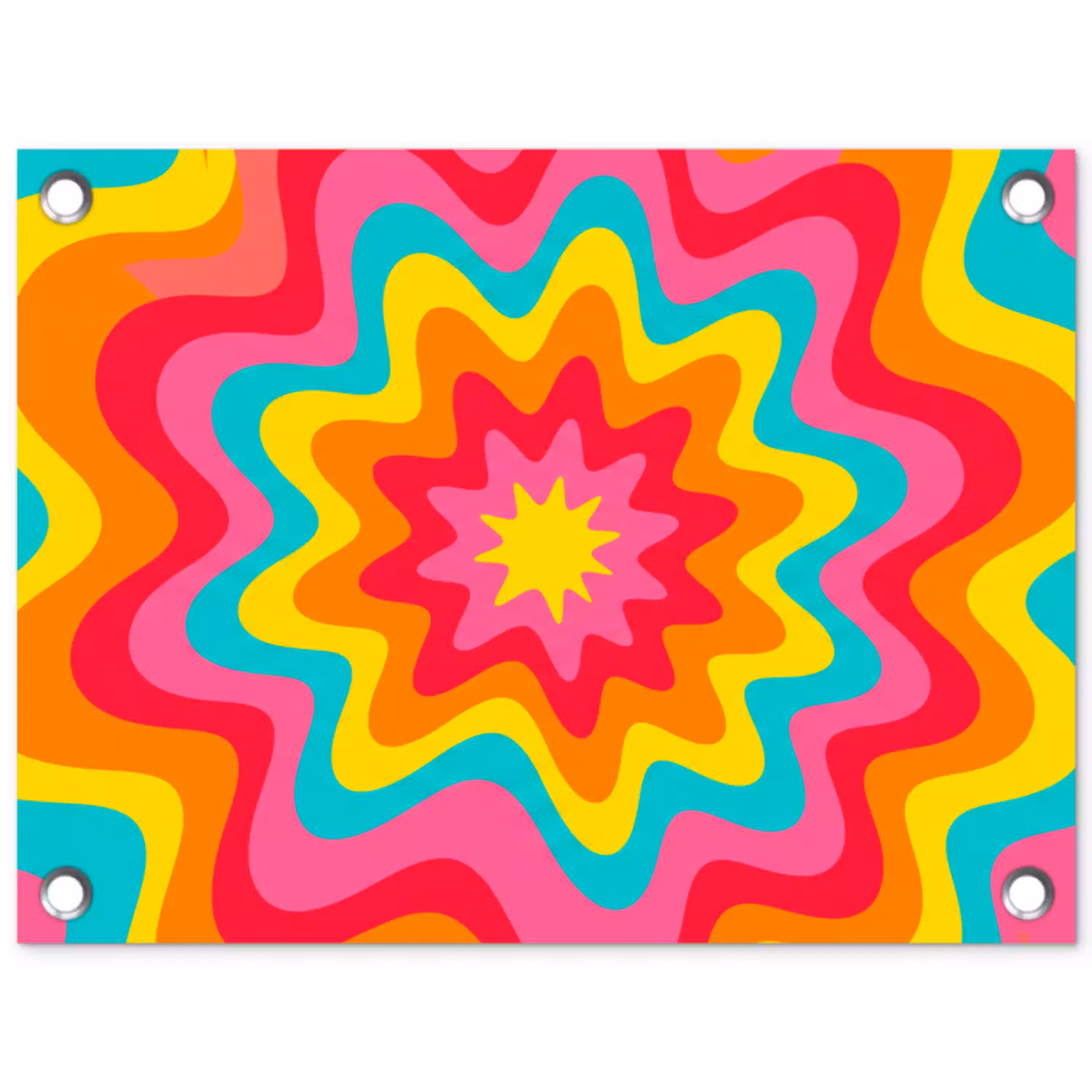 Patroon - Golvend - Kleurrijk tuinposter los doek klein -3d