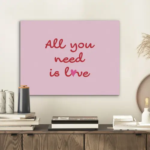 Tekst - Roze - Love - Hart PET vilt klein -sfeer1