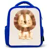 Leeuw illustratie met beige achtergrond Kinderrugzak - Blauw middel -3d