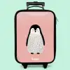 Pinguïn - Stippen - Roze - Minimalistisch Kinderkoffer - Zwart klein -zzz_website3d_nbs2