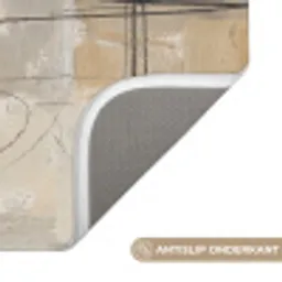 Abstract - Cirkel - Modern - Beige - Zwart - Minimalistisch Badmat klein -USP_AntislipNL