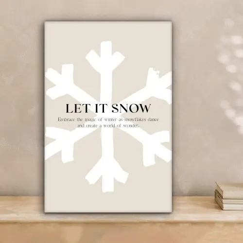 Kerst - Let it snow - Sneeuwvlok - Winter - Quotes canvas 2cm klein -sfeer1