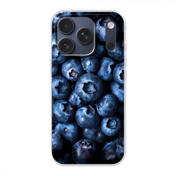 Bessen - Blauw - Fruit Telefoonhoesje iPhone 17 Pro klein -3d