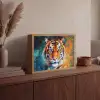 Tijger - Dieren - Olieverf - Kunst Light Box met batterij (Wandlamp) middel -sfeer2