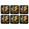 Gouden Bladcompositie – Botanische Luxe onderzetter kurk middel -3d