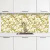 Kraanvogels - Kersenbloesem - Goud keuken achterwand 2 middel 871 -3d