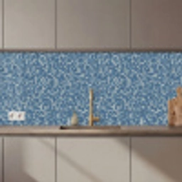 Bladeren - Klassiek - Patroon - Donkerblauw - Vintage keuken achterwand 2 middel 871 zz_3dshopping