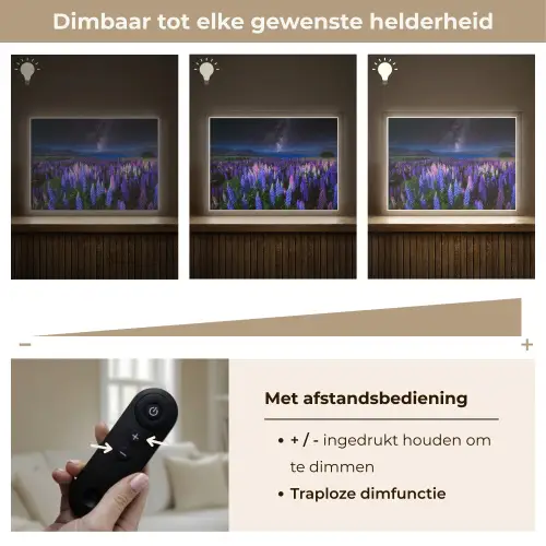 Bloemen - Nacht - Lupine - Sterrenhemel - Paars - Natuur Light Box met batterij (Wandlamp) middel -USP_dimbaarNL