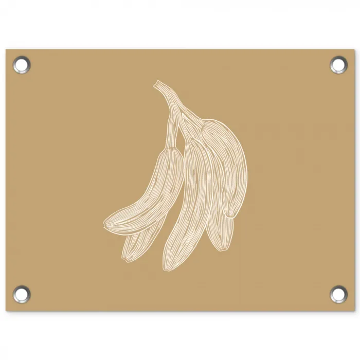 Bananen - Beige - Lijntekening - Minimalistisch tuinposter los doek klein -3d