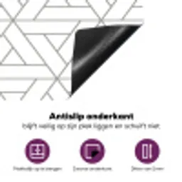Design - Lijn - Patroon - Zwart - Wit Inductie beschermer vinyl 3mm klein 276 -zzzzzzz-cc-onderkant