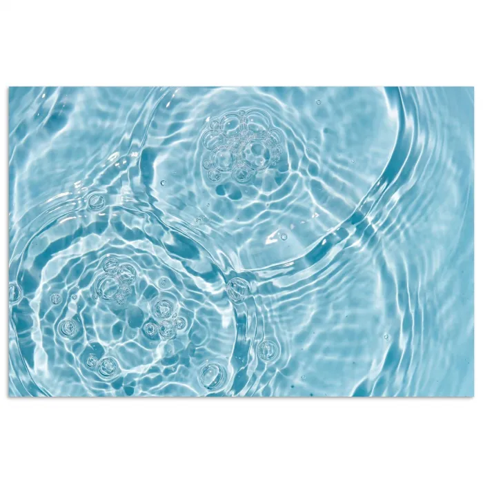 Water - Blauw - bubbels poster papier klein -3d