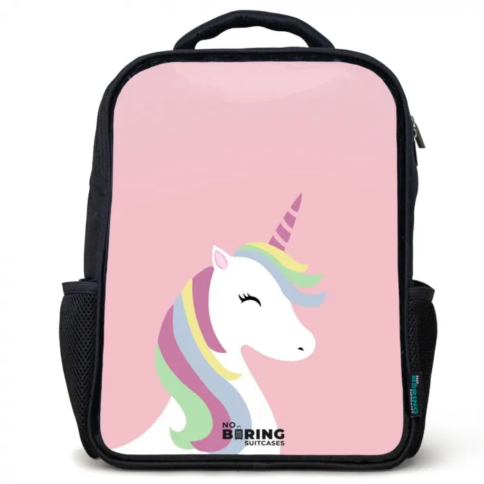 Cartoon unicorn met regenboogmanen Rugzak - Zwart middel -3d