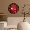Kerst - Quote - Rood - Kerstballen Wandcirkel behangsticker klein -sfeer1