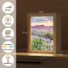 Bloemen - Lavendel - Paars - Lucht - Zonsondergang - Weide - Natuur Light Box met kabel (Tafellamp) klein -USP_websiteoverzichtDE