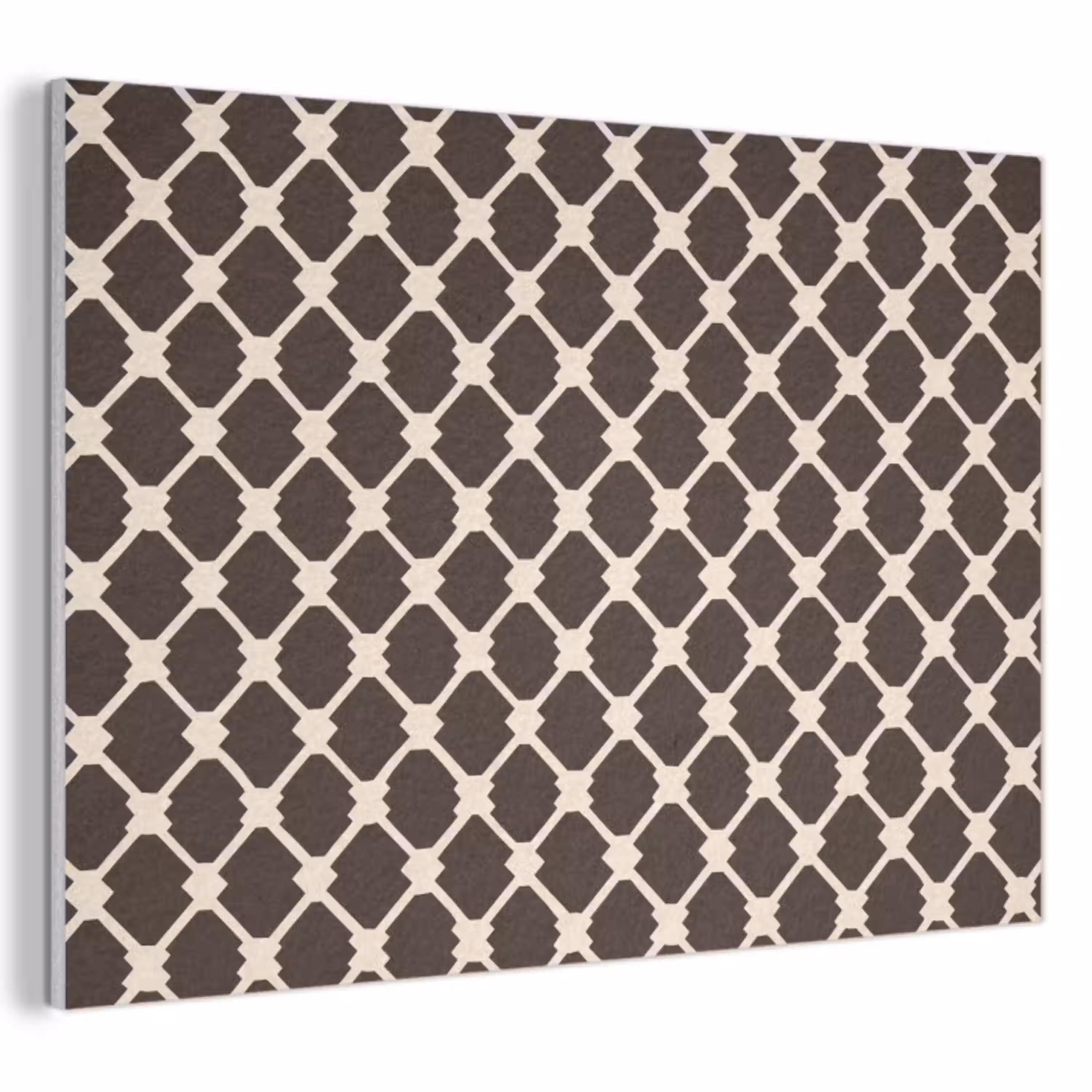 Bruin - Ruitpatroon - Geometrisch PET vilt klein 837 -3d