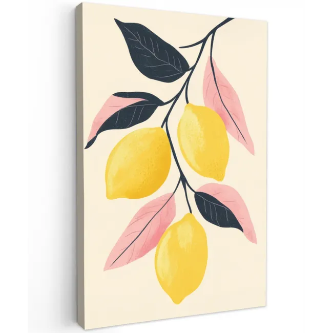 Citroenen - Felgeel - Tak - Bladeren Tuinposter op houten frame 2 cm dik klein -3d