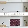 Vierkant - Tegel - Patroon - Paars keuken achterwand spatscherm klein 900 -voor_na_NL