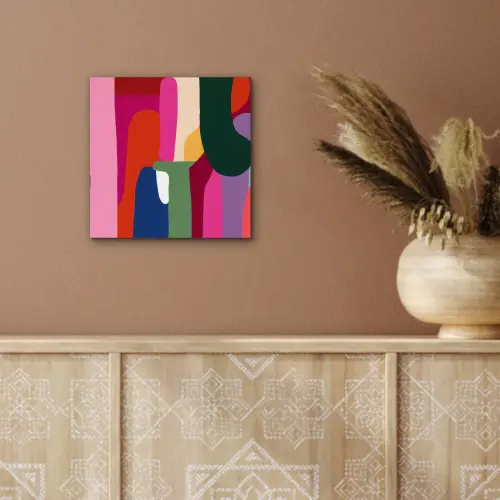 Kleurvakken - Recht - Rond - Abstract aluminium wit klein -sfeer4