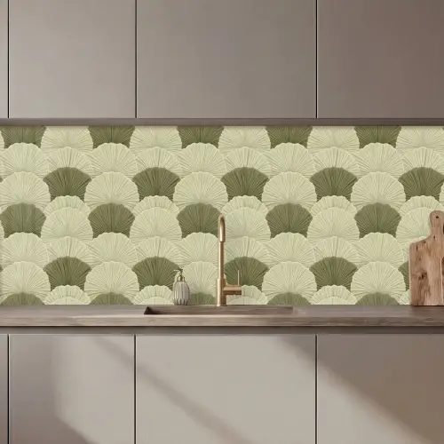 Bladeren - Structuur - Groen keuken achterwand 2 middel 871 zz_3dshopping