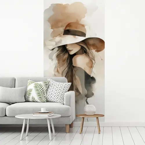 Mysterieus - Vrouw - Sepia fotobehang vinyl groot -woonkamer