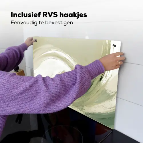 Abstract - Penseelstreken - Golven - Groen Inductie beschemer met haakjes klein -ky-ophangen-nl