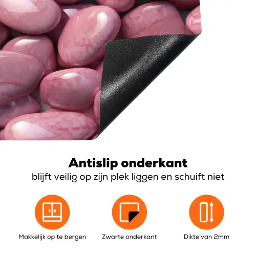 Roze - Glanzende - Stenen Inductie beschermer vinyl 3mm klein 276 -zzzzzzz-td-onderkant