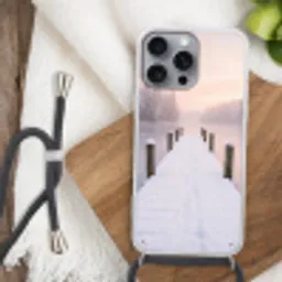 Steiger - Meer - Mist - Winter - Serene Hoesje iPhone 16 Pro Max met koord klein -sfeer4