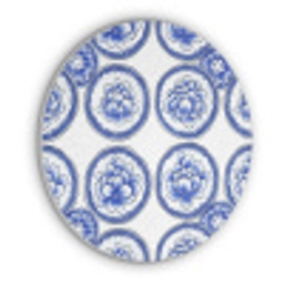 Cirkels - Bloemen - Blauw Akoestische PET Vilt - Rond klein 838 -3d