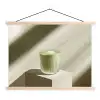 Matcha - Glas - Groen - Minimalistisch textielposter latten blank klein -3d