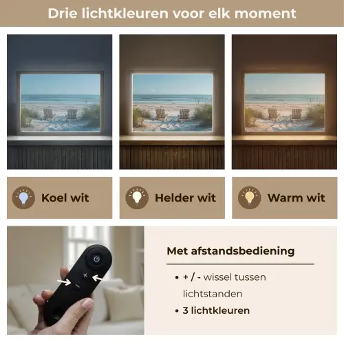 Duinen - Strand - Zee - Zomer Light Box met batterij (Wandlamp) middel -USP_lichtkleurNL