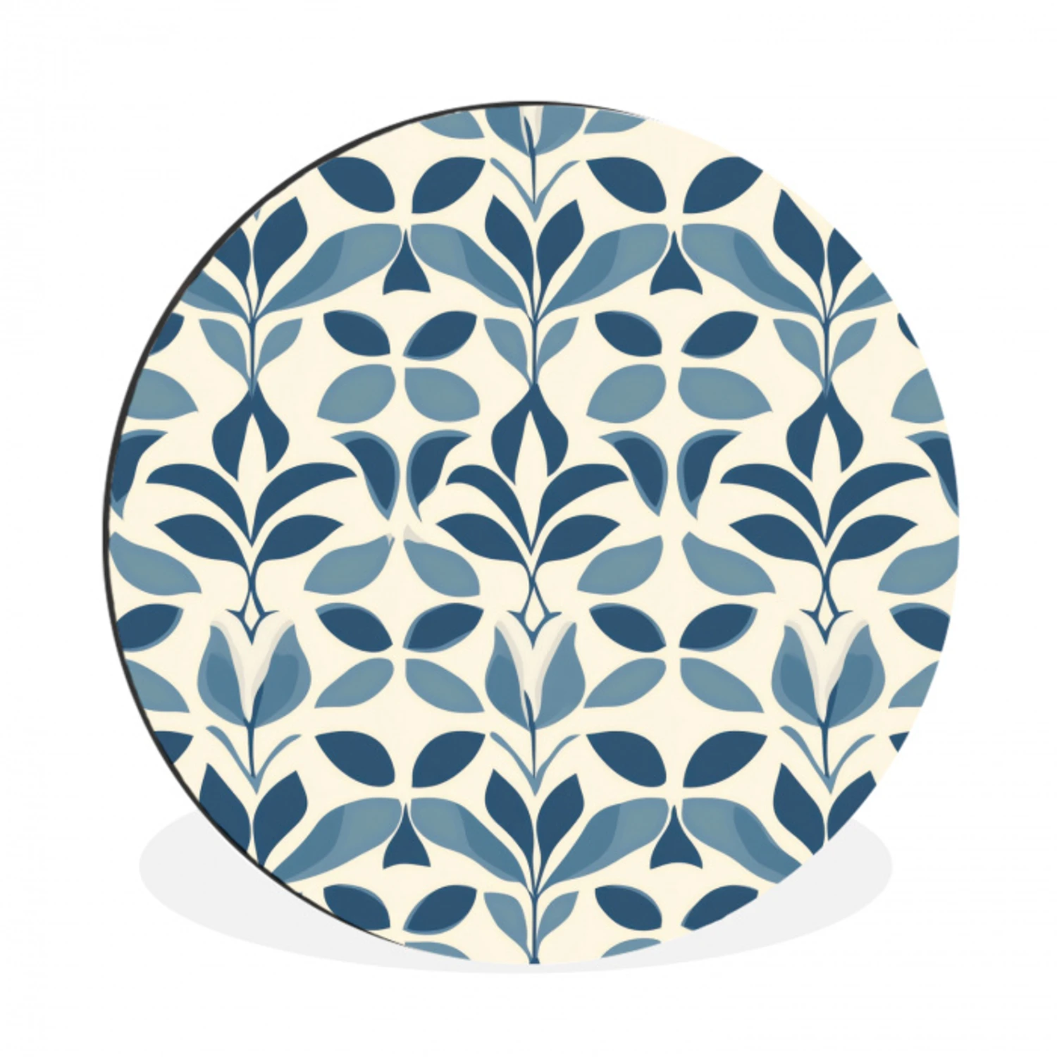 Flora - Modern - Blauw Wandcirkel aluminium klein 190 -3d