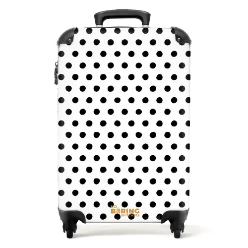 Symmetrisch geplaatste zwarte stippen over een witte achtergrond NBS - Handbagage koffer - Kinderen Unisex middel -productfoto_recht