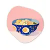Noodles - Kom - Blauw - Illustratie Wandcirkel Organisch Forex 3mm klein -3d