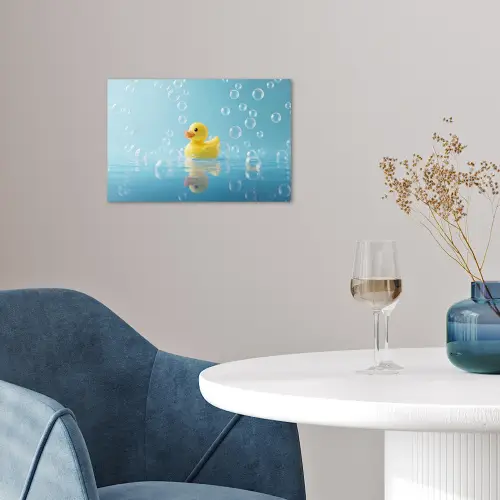 Bubbels - Badeend - Geel poster papier klein -sfeer3