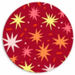 Sterren - Speels - Rood Wandcirkel kunststof plaat 5mm dik klein 188 -3d