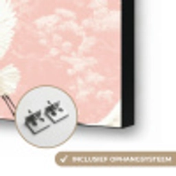 Kraanvogels - Bloesem - Roze Textielframe zwart klein 947 -USP_ophangsysteemNL