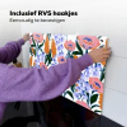 Patroon - Aquarel - Kleurrijk Inductie beschemer met haakjes klein 777 -ky-ophangen-nl