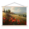 Klaprozen - Rood - Heuvels - Landschap textielposter latten blank klein -3d
