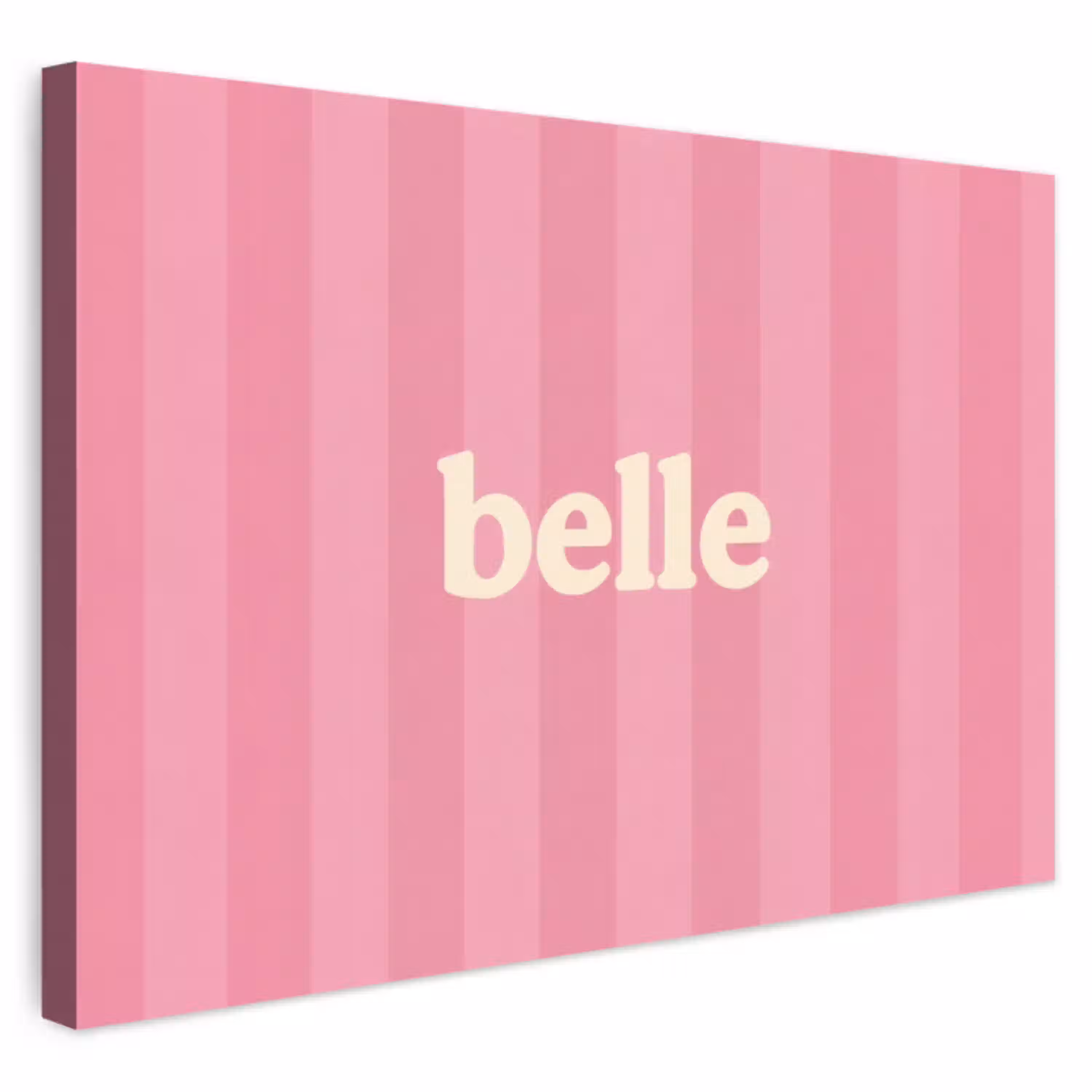 Roze - Gestreept - Belle Tuinposter op houten frame 2 cm dik klein -3d