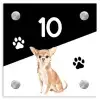 Zwart wit - Huisdier - Chihuahua Naambord Vierkant klein -3d