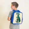 Spiky dino met vriendelijke blik Kinderrugzak - Blauw middel -sfeer2