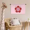 Bloem - Roze - Hartjes Wandkleed katoen klein -wsfeer5_kind